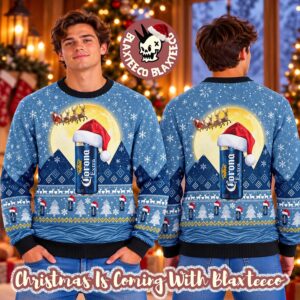 Corona Extra Beer Santa Claus Sleigh Christmas Ugly Sweater 2026