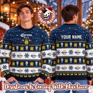 Corona Extra Personalized Christmas Twinkle Lights Holiday Ugly Sweater