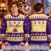 Crown Royal Big Logo Purple Chevron Knitting Christmas Ugly Sweater