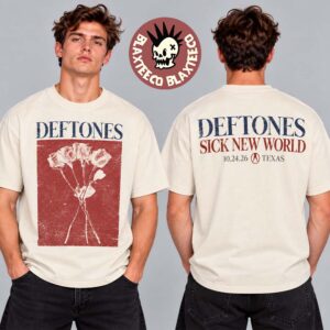 Deftones Sick New World Texas 2026 Merch Tee Fort Worth TX October 24 2026 Roses Ivory T-Shirt