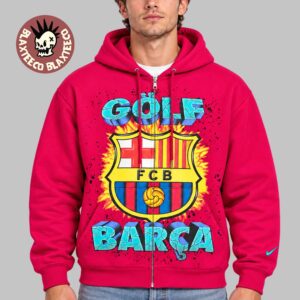 FC Barcelona X Goft Wang X Nike FCB Barca Quake Big Logo Red Zip Hoodie