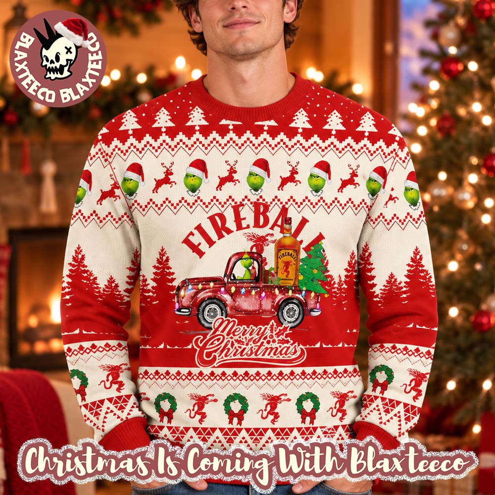 Fireball Grinch Merry Christmas Funny Ugly Sweater 2026 Fireball Grinch Merry Christmas Funny Ugly Sweater 2026