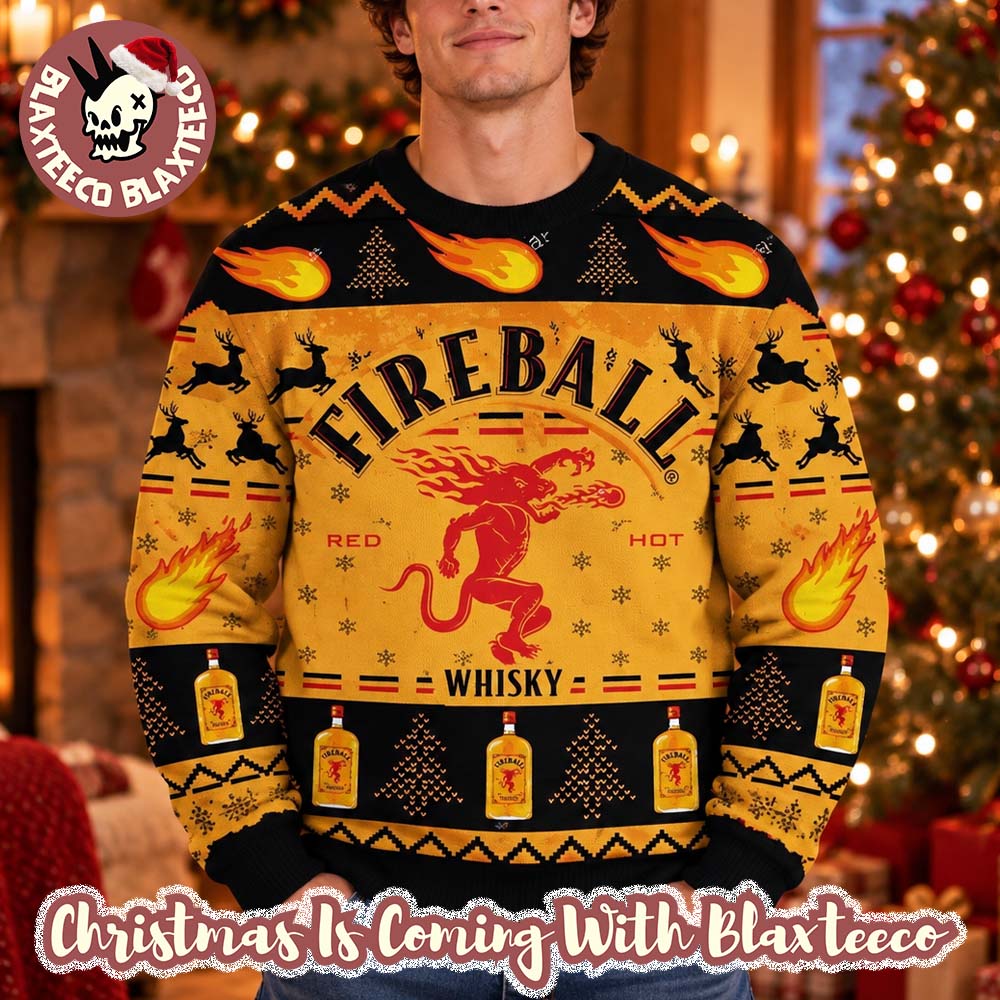Fireball Red Hot Whisky Christmas Ugly Sweater Fireball Red Hot Whisky Christmas Ugly Sweater