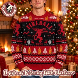 Fireball Whisky Tastes Like Heaven Burns Like Hell Ugly Sweater For Holiday 2026 Xmas Gifts