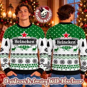 Heineken Beer Big Logo Reindeer Green And White Ugly Christmas Sweater Gift 2026