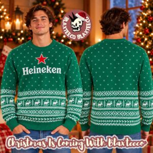 Heineken Logo Green Knitted Christmas Ugly Sweater