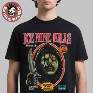 Ice Nine Kills Harvest of Horrors 2026 Halloween Silence 2.0 Mask Hysteria Glowing T-Shirt