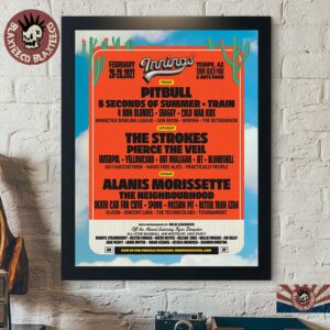 Innings Festival 2027 Lineup At Temple Beach Park Tempe AZ On February 26-28 2027 Poster Canvas