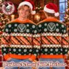 Jagermeister X Grinch Sitting Orange Knitting Christmas Ugly Sweater