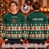 Jameson Irish Whiskey Santa Claus Sleigh Knitting Green Christmas Ugly Sweater