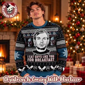 Jeffrey Dahmer Funny Serial Killer I Eat Guys Like You For Breakfast Ugly Christmas Sweater