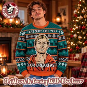 Jeffrey Dahmer I Eat Guys Like You For Breakfast Knitted Christmas Ugly Sweater
