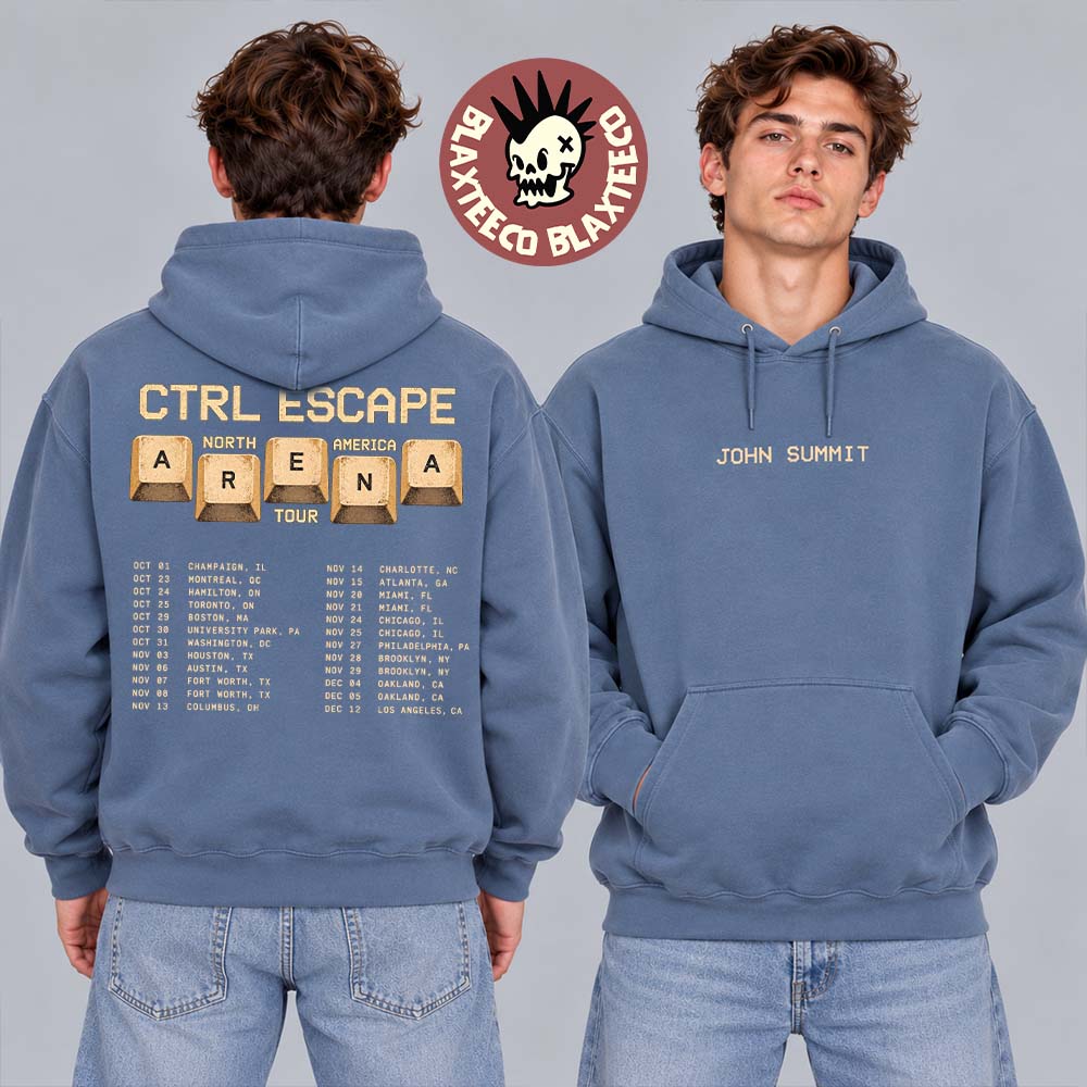 John Summit Ctrl Escape Arena Tour 2026 North America Merch Keycap Dates Hoodie John Summit Ctrl Escape Arena Tour 2026 North America Merch Keycap Dates Hoodie
