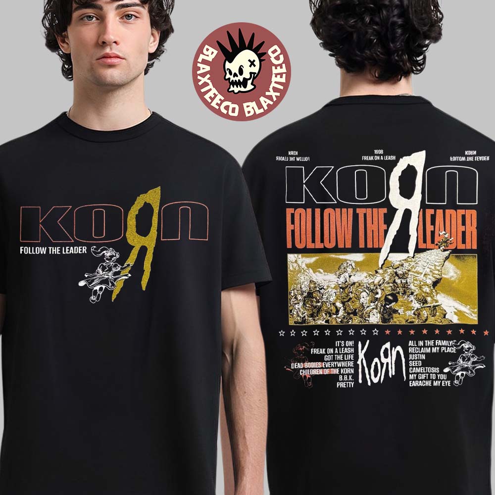 Korn Follow The Leader EU Tour 2026 Merch Track List T-Shirt Korn Follow The Leader EU Tour 2026 Merch Track List T-Shirt