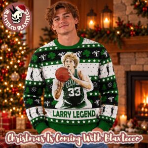 Larry Bird Legend Boston Celtics NBA Basketball Christmas Ugly Sweater
