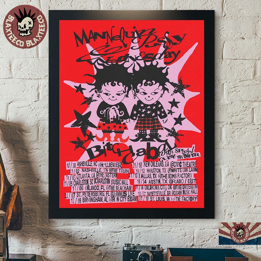 Mannequin Pussy And Wednesday The Bitch Cabal Tour 2026 Merch Poster Canvas Mannequin Pussy And Wednesday The Bitch Cabal Tour 2026 Merch Poster Canvas