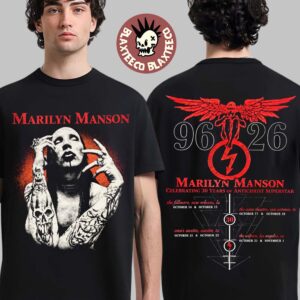 Marilyn Manson Antichrist Superstar 30th Anniversary 2026 Merch Portrait With Dates Back T-Shirt