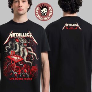 Metallica Life Burns Faster Las Vegas 2026 Night 1 Venue Tee Live At Sphere October 1 2026 Ktulu Two Sided T-Shirt