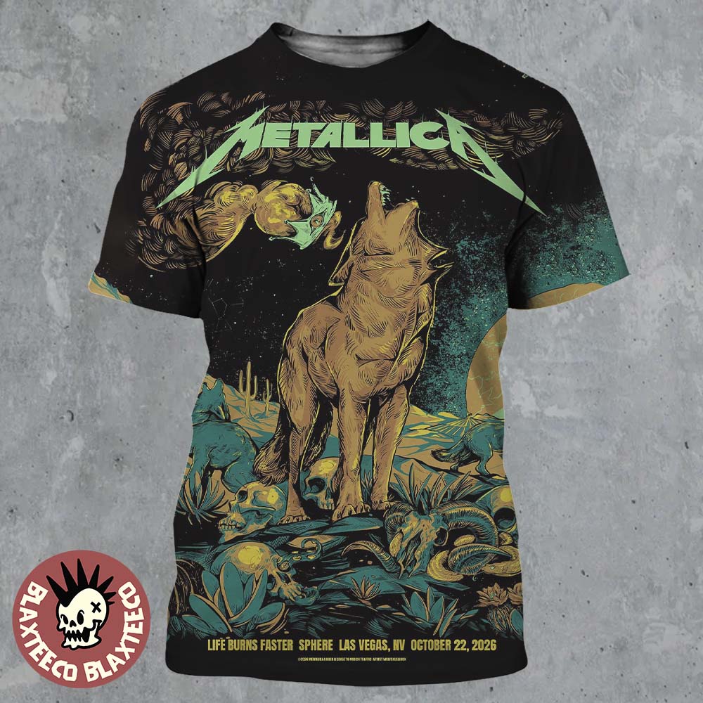 Metallica Life Burns Faster Sphere Las Vegas Week 4 Night 1 2026 Venue Poster October 22 2026 All Over Print Shirt Metallica Life Burns Faster Sphere Las Vegas Week 4 Night 1 2026 Venue Poster October 22 2026 All Over Print Shirt