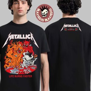 Metallica Live At Sphere Las Vegas 2026 Week 2 Night 1 Venue Tee Life Burns Faster Tour October 8 2026 Two Sided T Shirt