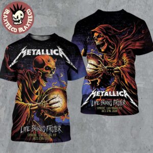 Metallica Sphere Las Vegas 2026 Week 3 Night 1 And 2 Combined Venue Poster Set Life Burns Faster Tour October 15 17 2026 Two Sided All Over Print Shirt
