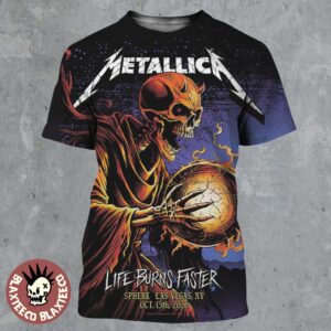 Metallica Sphere Las Vegas 2026 Week 3 Night 1 Venue Poster Life Burns Faster Tour October 15 2026 All Over Print Shirt