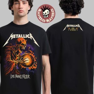 Metallica Sphere Las Vegas 2026 Week 3 Night 1 Venue Tee Life Burns Faster Tour October 15 2026 Two Sided T-Shirt