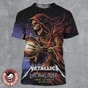 Metallica Sphere Las Vegas 2026 Week 3 Night 2 Venue Poster Life Burns Faster Tour October 17 2026 All Over Print Shirt
