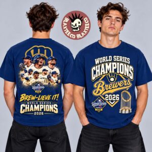Milwaukee Brewers 2026 World Series Champions Brew-Lieve It Celebration Blue T-Shirt