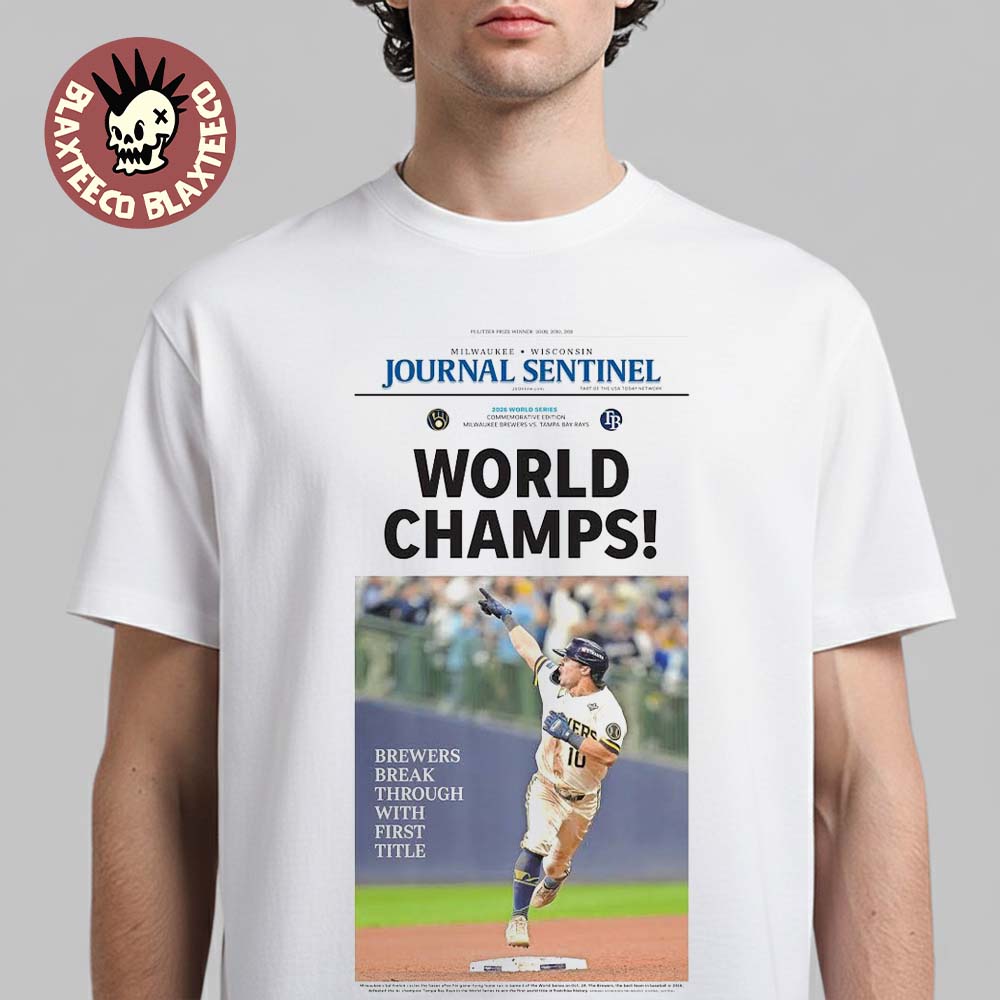Milwaukee Brewers Journal Sentinel 2026 World Series Champions Front Page Unisex T-Shirt Milwaukee Brewers Journal Sentinel 2026 World Series Champions Front Page Unisex T-Shirt