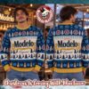 Modelo Beer Big Logo Navy Christmas Ugly Sweater