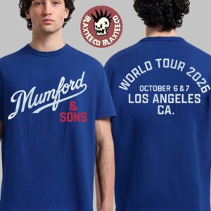 Mumford And Sons X LA Dodgers Los Angeles CA 2026 Exclusive Event Tee Prizefighter Tour October 6 7 2026 Blue T-Shirt