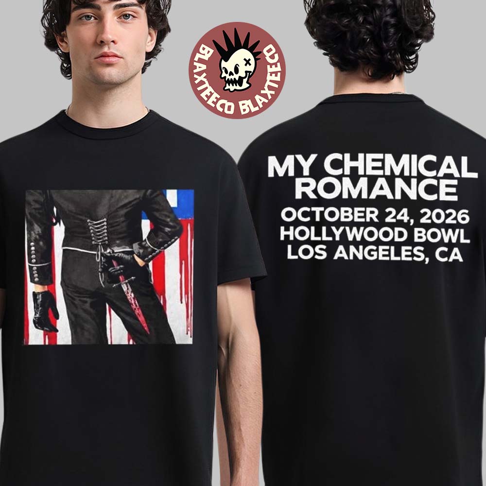 My Chemical Romance Los Angeles Hollywood Bowl 2026 Night 3 Event Tee October 24 2026 Knife T-Shirt My Chemical Romance Los Angeles Hollywood Bowl 2026 Night 3 Event Tee October 24 2026 Knife T-Shirt