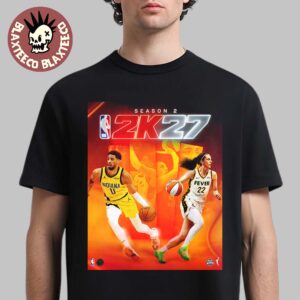 NBA 2K27 Season 2 Starring Tyrese Haliburton And Caitlin Clark Cover Athletes Unisex T-Shirt