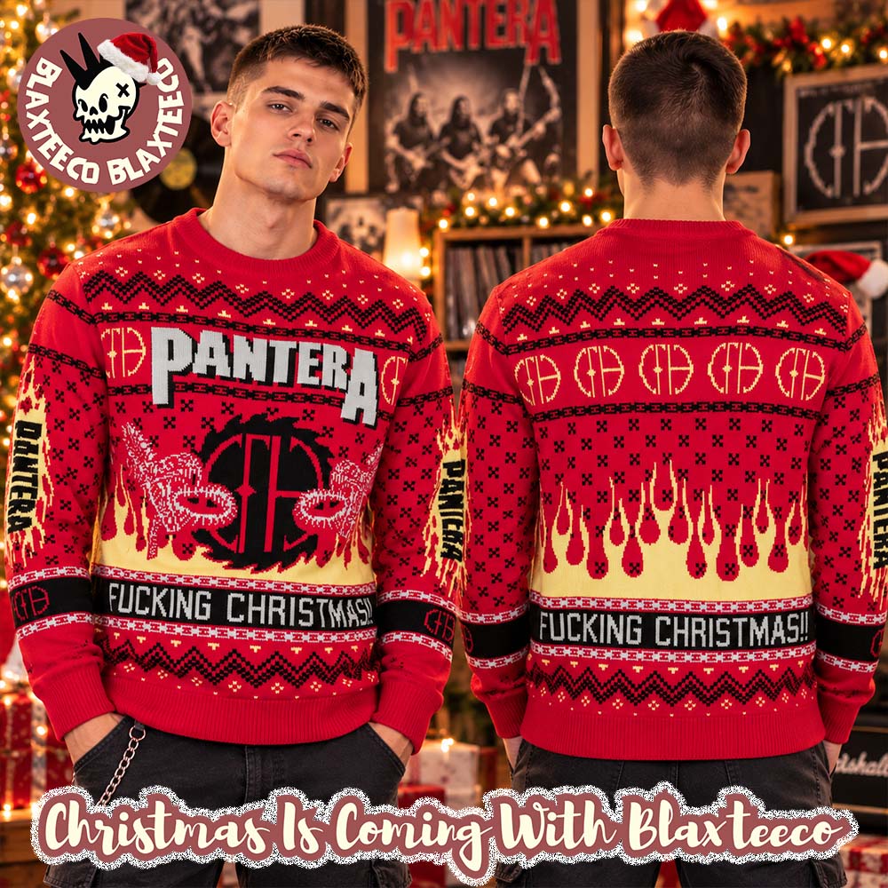 Pantera Fucking Christmas Snake Flame Red Holiday Christmas Jumper 2026 Ugly Sweater Pantera Fucking Christmas Snake Flame Red Holiday Christmas Jumper 2026 Ugly Sweater