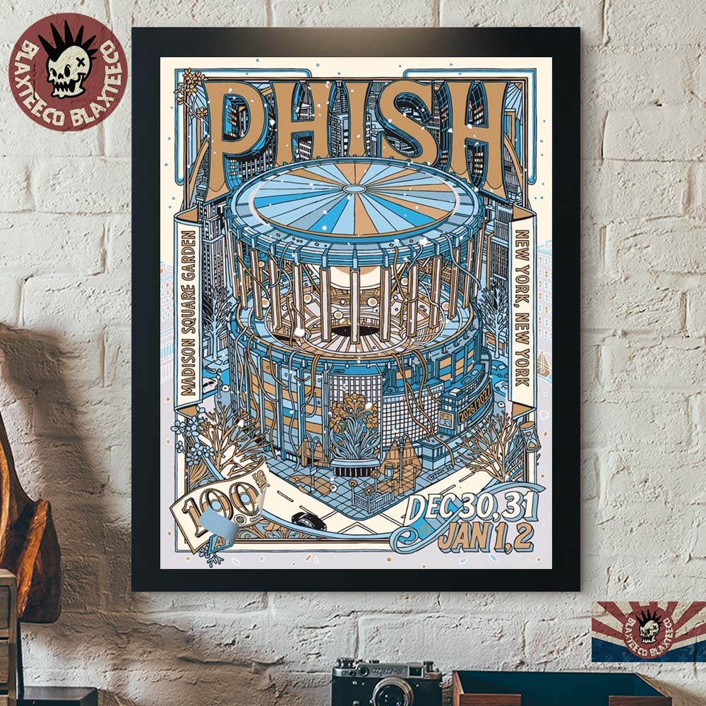 Phish 100 Shows At The Garden 2026 2027 New York Event Poster Madison Square Garden On December 30 31 2026 January 1 2 2027 Poster Canvas Phish 100 Shows At The Garden 2026 2027 New York Event Poster Madison Square Garden On December 30 31 2026 January 1 2 2027 Poster Canvas