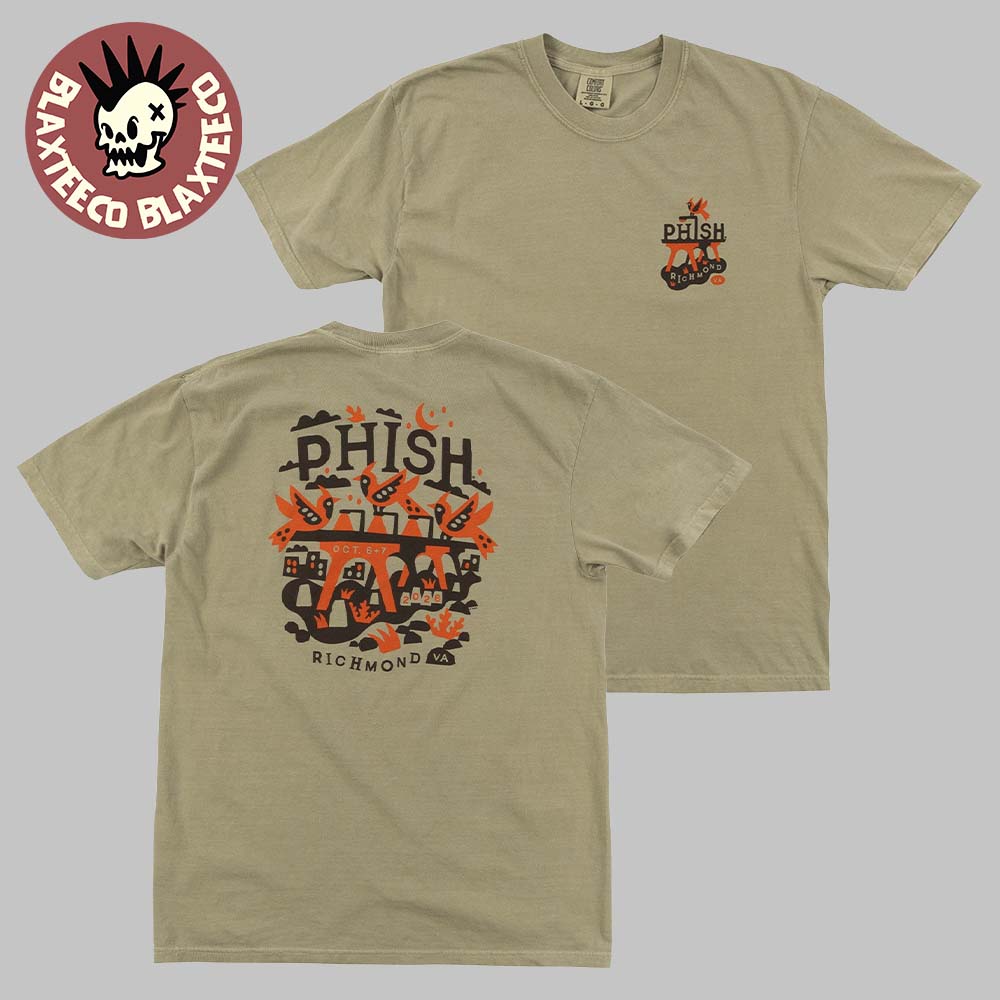 Phish Dry Goods Richmond Virginia 2026 Event Tee Allianz Amphitheater October 6–7 2026 Two Sided T-Shirt Phish Dry Goods Richmond Virginia 2026 Event Tee Allianz Amphitheater October 6–7 2026 Two Sided T-Shirt