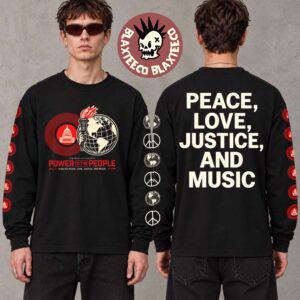 Power To The People 2026 Merch Columbia MD October 3 Merriweather Post Pavilion Peace Love Justice And Music Long Sleeve Tee