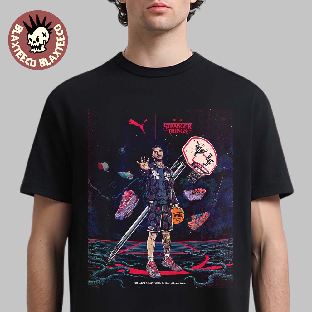 Puma X Stranger Things LaMelo Ball Official Artwork T-Shirt Puma X Stranger Things LaMelo Ball Official Artwork T-Shirt