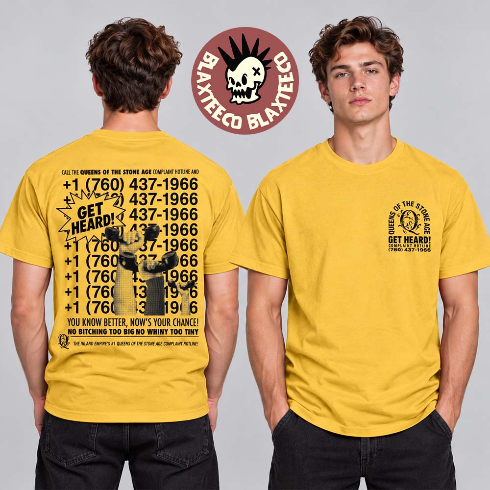 Queens Of The Stone Age Perfecth Album Merch Complaint Line T-Shirt Queens Of The Stone Age Perfecth Album Merch Complaint Line T-Shirt