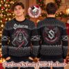 Jameson Irish Whiskey Santa Claus Sleigh Knitting Green Christmas Ugly Sweater