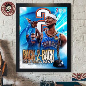 Shai Gilgeous Alexander 2026 Back 2 Back Kia NBA MVP Home Decor Poster Canvas