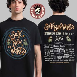 Sick New World Texas 2026 Festival Merch Fort Worth TX At Texas Motor Speedway Oct 24 Ghost Spiral Lineup T-Shirt