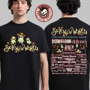 Sick New World Texas 2026 Festival Merch Pop Up At Texas Motor Speedway Oct 24 Ghost Spirit Lineup T-Shirt