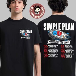Simple Plan Bigger Than You Think Europe And UK Tour 2026 Merch Zeppelin With Dates T-Shirt