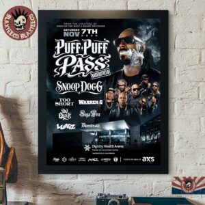 Snoop Dogg Puff Puff Pass Bakersfield 2026 At Dignity Health Arena On Nov 7 2026 Poster Canvas