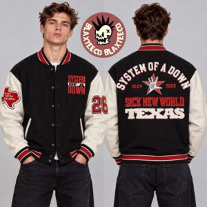 System Of A Down SOAD Sick New World Texas 2026 Merch Fort Worth TX October 24 2026 Varsity Jacket