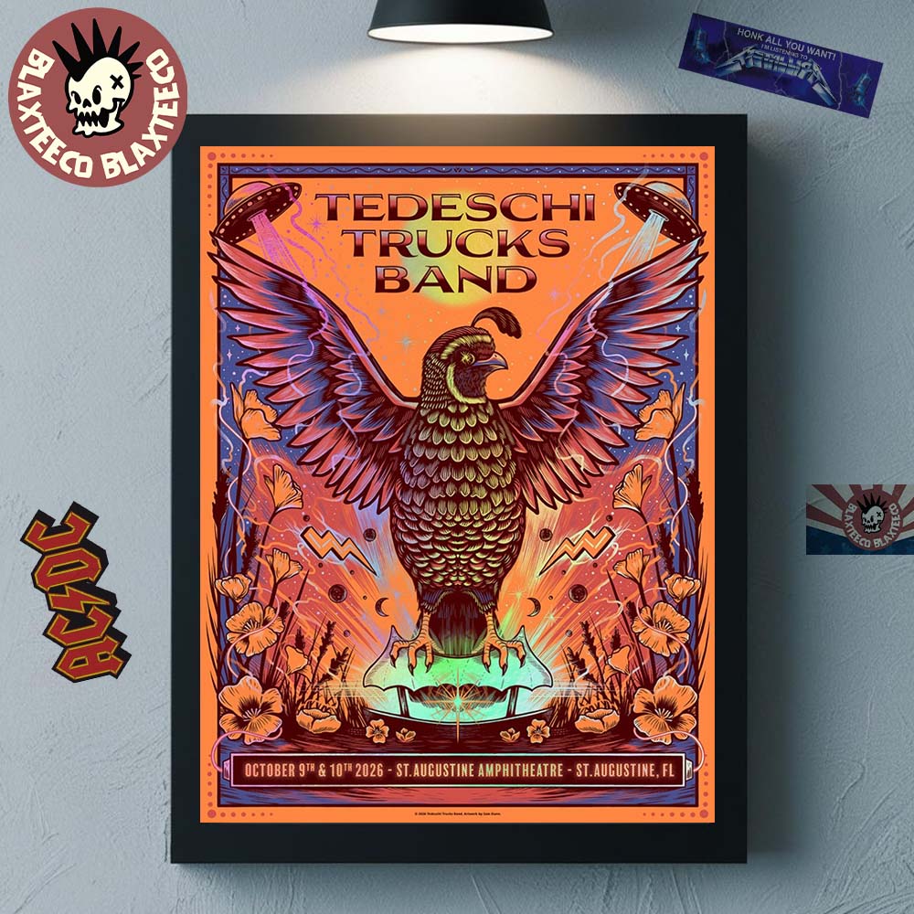 Tedeschi Trucks Band St. Augustine Florida 2026 Shows Poster Live At St. Augustine Amphitheatre October 9 10 2026 Home Decor Poster Canvas Tedeschi Trucks Band St. Augustine Florida 2026 Shows Poster Live At St. Augustine Amphitheatre October 9 10 2026 Home Decor Poster Canvas