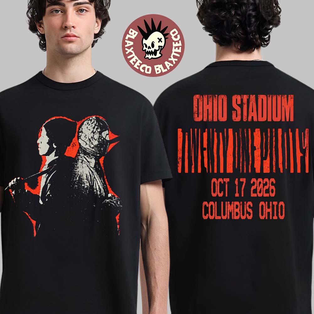 Twenty One Pilots Columbus Ohio 2026 Event Tee Merch Live At Ohio Stadium Oct 17 2026 Portrait Two Sided T-Shirt Twenty One Pilots Columbus Ohio 2026 Event Tee Merch Live At Ohio Stadium Oct 17 2026 Portrait Two Sided T-Shirt