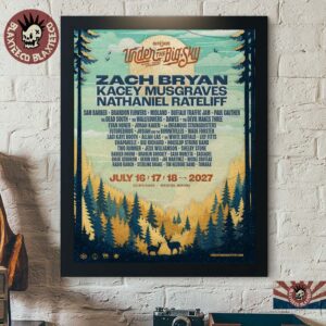 Under The Big Sky Festival 2027 Lineup In Whitefish Montana At Big MTN Ranoh July 16 17 18 2027 Decor Poster Canvas